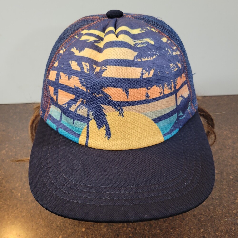 Tommy Bahama Trucker Hat Men Small Palm Tree Sunset Adjustable Snapback Cap